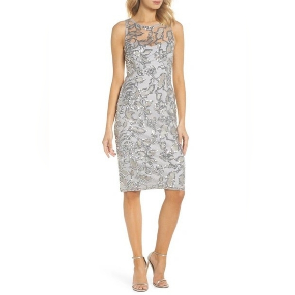adrianna papell sequin embroidered sheath dress Callie Navy Floral Embroidered Maxi Dress – Frock and Frill